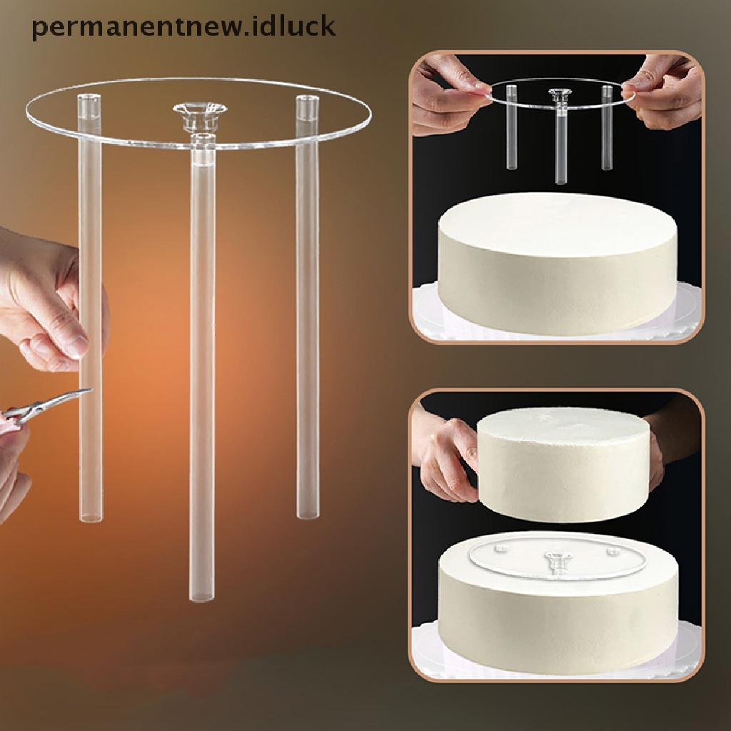 [luckypermanentnew] Multi-layer Penyangga Kue Set Bingkai Kue Praktis Stand Dessert Bulat Support [ID]