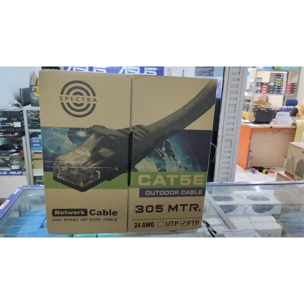 Kabel Lan ftp Outdoor cat 5e 305 meter / ftp outdoor cat 5 spectra original resmi