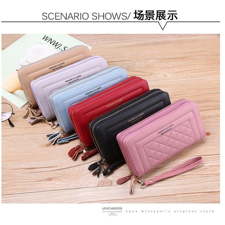 DISKON BULAN INI PX 641 Dompet Panjang Wanita 2 Ruang (2 Resleting) - Dompet Import Kualitas Premium
