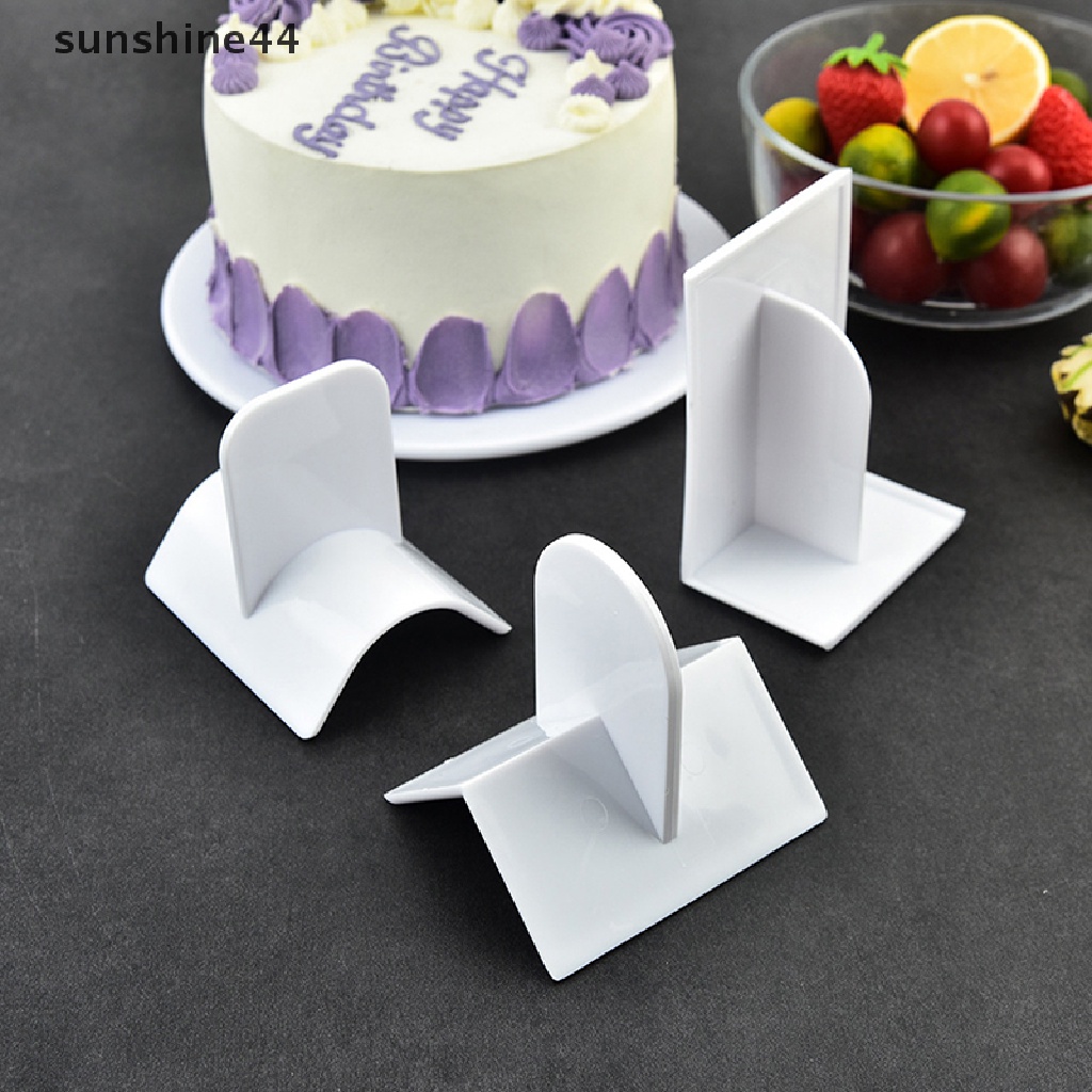 Sunshine 3Pcs Plastik Kue Cream Penghalus Pemotong Adonan Scraper Padd Baking Cutg Tool.