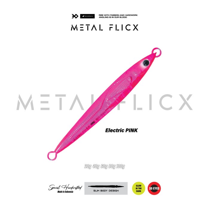 DISKON Exodus Metal Flicx flick metal jig 20g 40g 60g 80g 100g MURAH