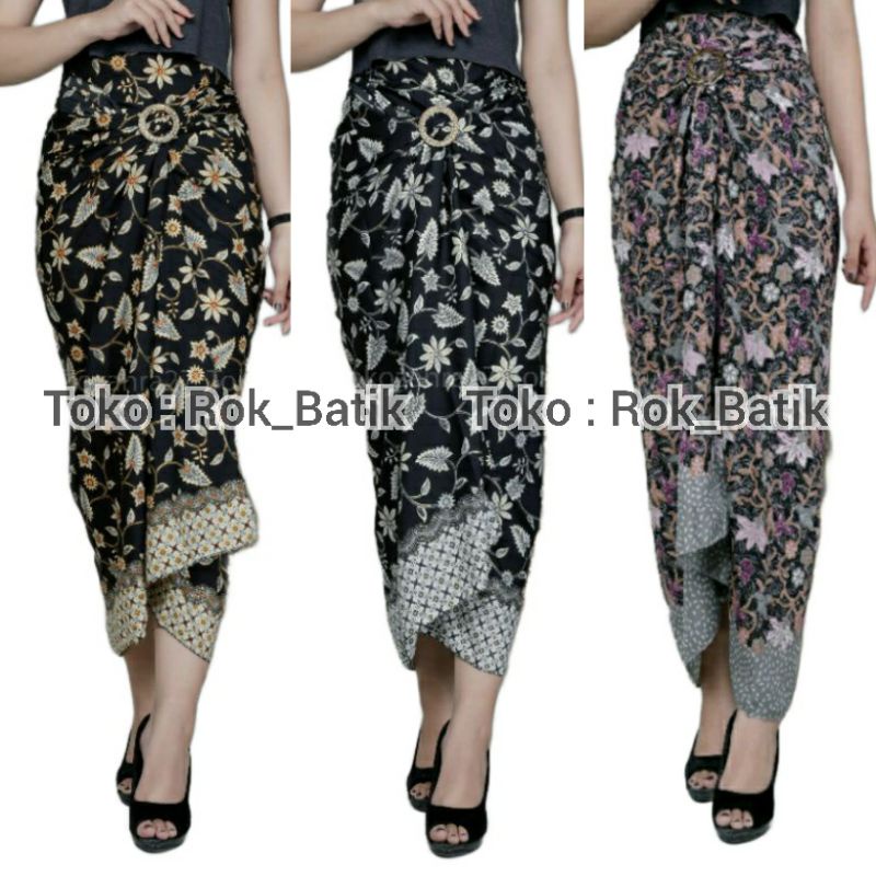 (50 Motif) Rok Lilit Batik Bawahan Kebaya Modern Rok Serut Batik Free Ring Kain Batik Floral Batik Couple Pasangan