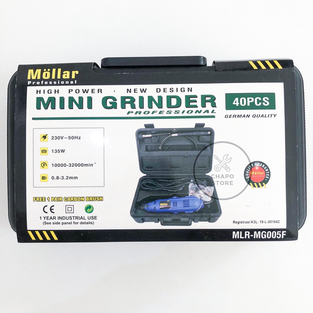 Mollar mini die grinder set 40pcs gerinda dan bor mini tuner set