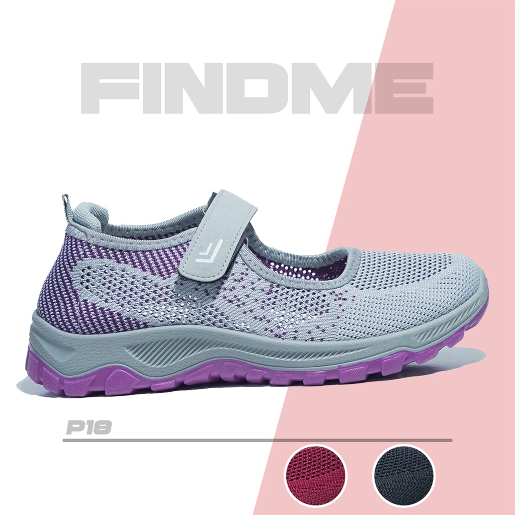 SEPATU SNEAKERS WANITA DESIGN SLINGCROSS BAHAN SOFT FLYKNIT CANTIK CASUAL IMPORT P18 ESTHER
