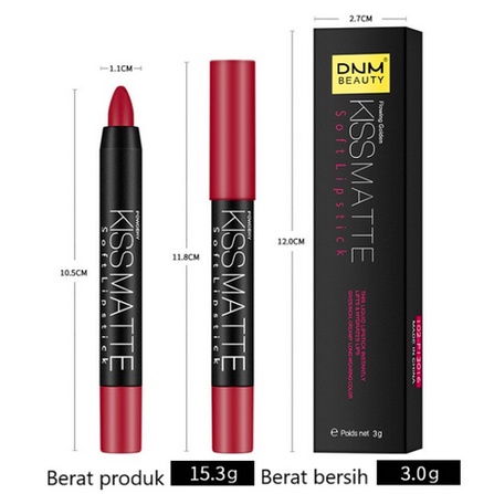 DNM Pensil Lipstik Matte Clay Lipstick Pencil Tahan Lama Long Lasting Rotate