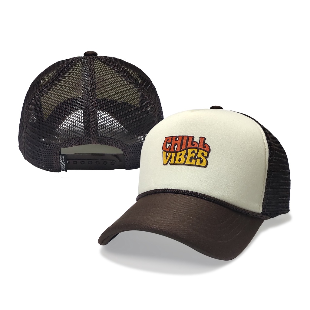 Topi Pria Distro Original Trucker Hat ORK689 Chilvis Cream Brown