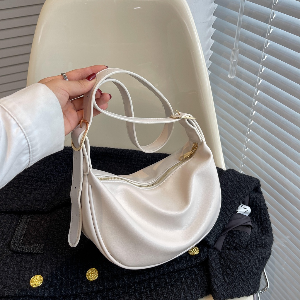 ZIE.STORE11 Tas selempang wanita polos Kulit sintentis Premium 4warna putih tan hitam kombi