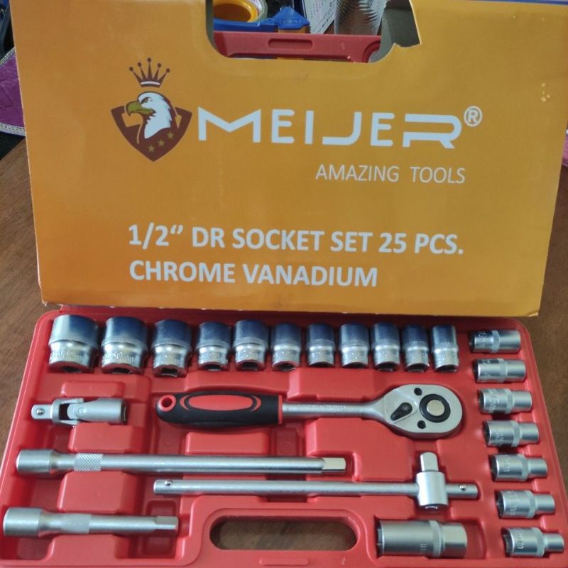 sock set MEIJER 8-32 (25pc) /mata sock set 8-32/ socket set 25pc meijer CHROME VANADIUM