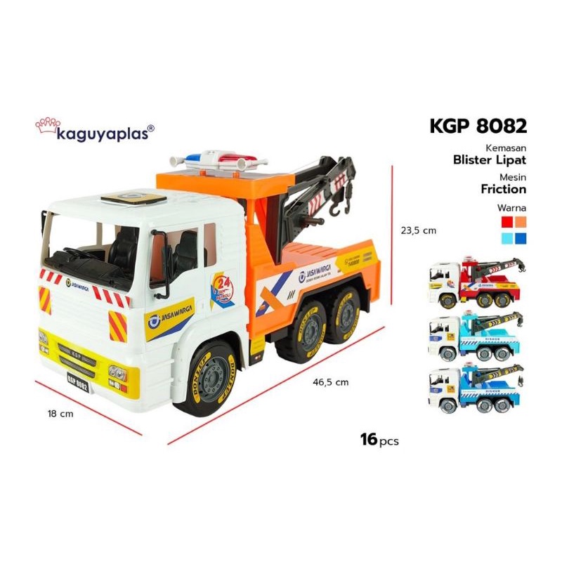 ( BESAR) KGP 8082 MAINAN TRUCK MOBIL DEREK MESIN FRICTION