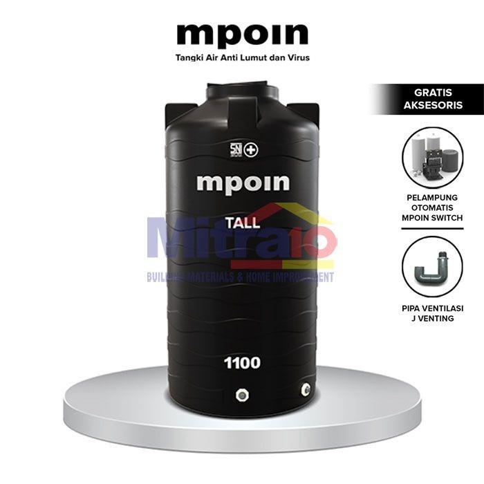 Toren Mpoin Toren Air Tw1100 1100 Liter Tall Wave Series Water Tank