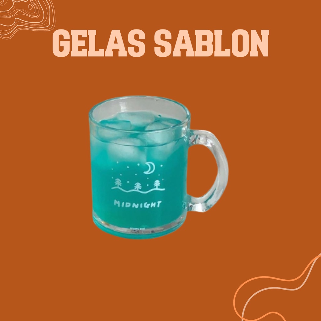 Gelas Sablon,Gelas souvenir,Gelas Sablon Murah