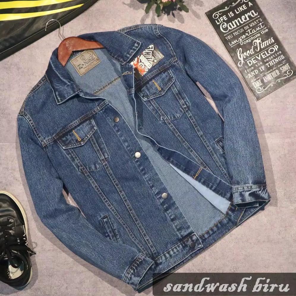 [PWD.30Ja23ᴶ] Z-nine jaket jeans/jaket denim/ model polos dan sobek , sandwash, scrub