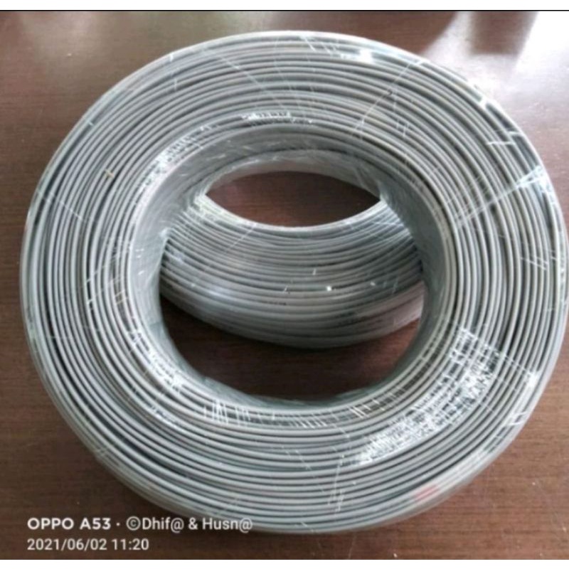 KABEL LINE TELEPON (isi 4) 1 ROLL / 100MTR Warna Abu / Grey Telpon RJ11