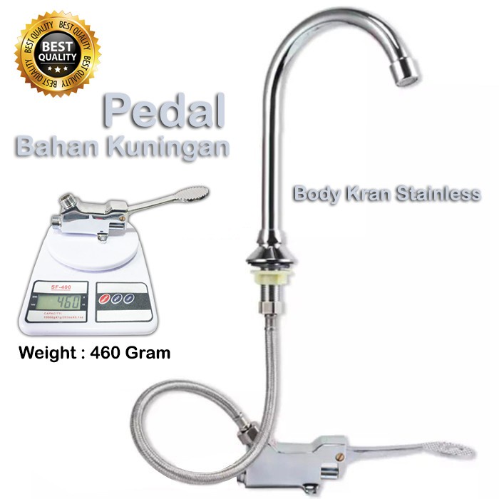 (SerbaSerbi)Kran Wastafel Injak / Keran Pedal Injak Kuningan High Quality