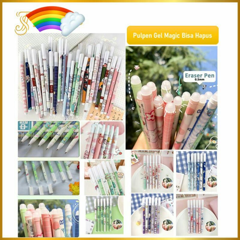 

1 pulpen unik bisa di hapus pakai ujung pulpen pen pena eraser dihapus