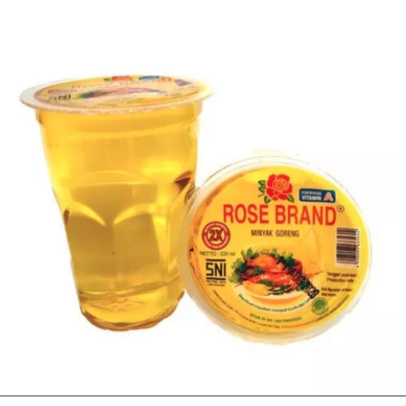 

Minyak goreng rose brand 220 ml kemasan cup gelas