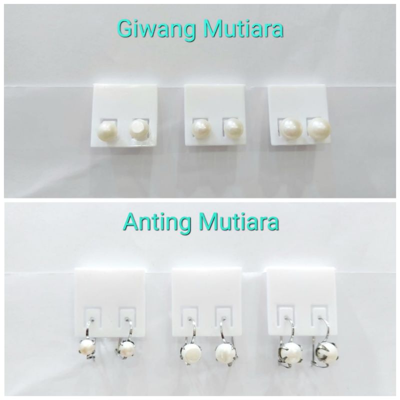 10pasang Anting Stud / Hook Monel Mutiara Kulakan Grosir