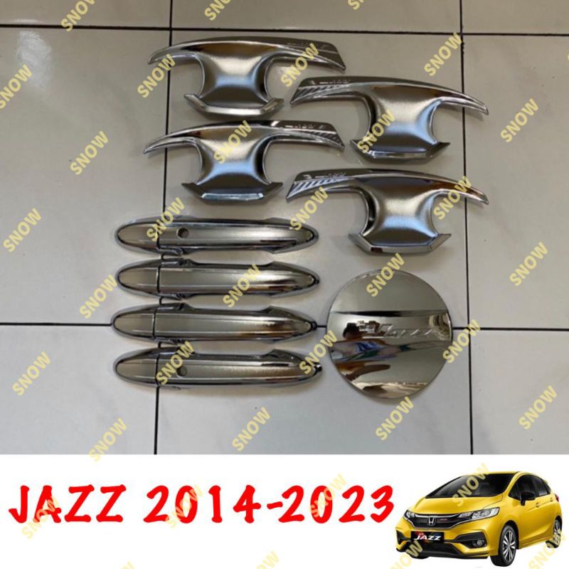 Paket Outer Handle Tank Cover Grand All New Jazz Gk5 2014 2018 2022 2023 Hitam Chrome