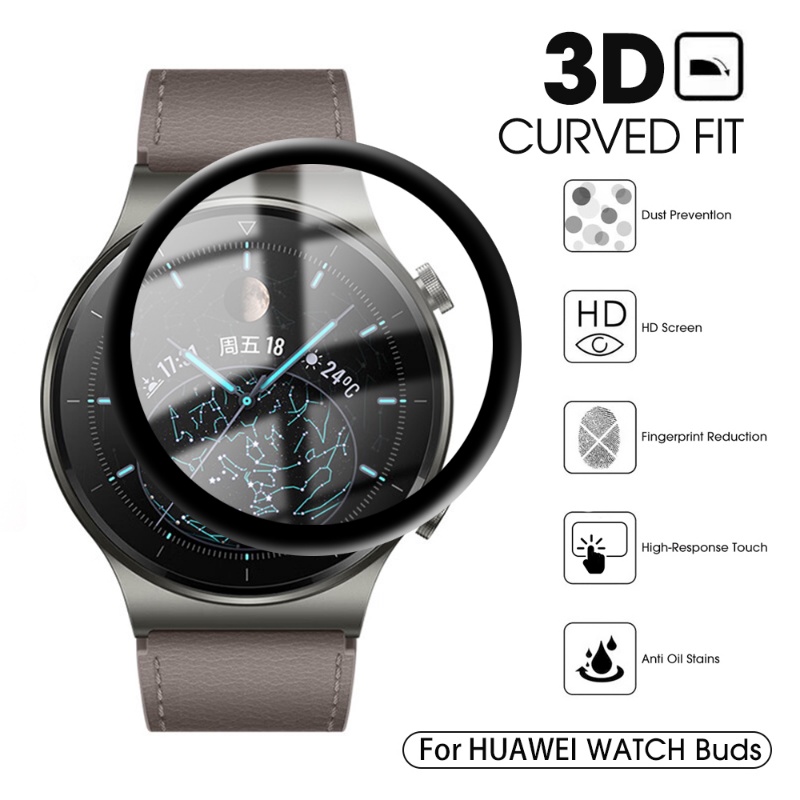 3d Curved PMMA Soft Anti Pecah Film Pelindung Layar Smartwatch Anti Gores Untuk Kuncup Jam Tangan Huawei