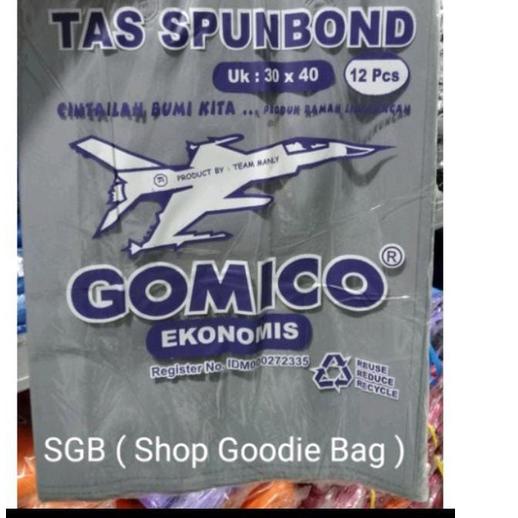 

IWA492 Tas Spunbond merk GOMICO Tali uk 30x40 dan 25x35 ( harga lusinan ) - Goodie Bag GOMICO +++