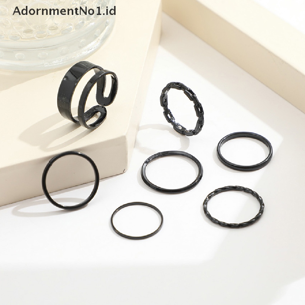 [AdornmentNo1] Vintage Gothic Metal Rings Set Untuk Wanita Gadis Geometris Retro Multi Knuckle Joint Finger Ring Kepribadian Ular Perhiasan Trendi [ID]