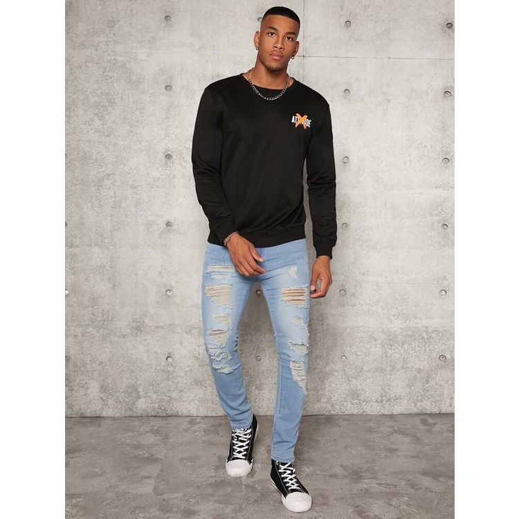 Sweatshirt Basic X ATTITUDE II Sweater Crewneck Print DTF II Size M - XL Anak &amp; Dewasa ( Pria &amp; Wanita )