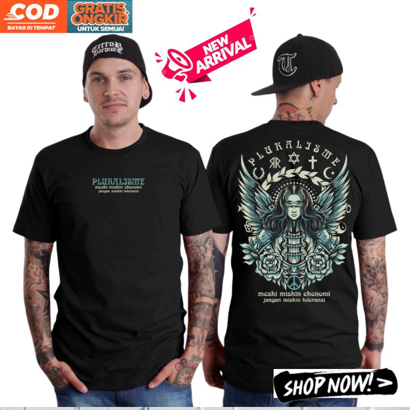 Kaos Pluralisme Toleransi Antar Agama Dan Budaya Baju Distro Cowok Humanity Religion Bahan Original 