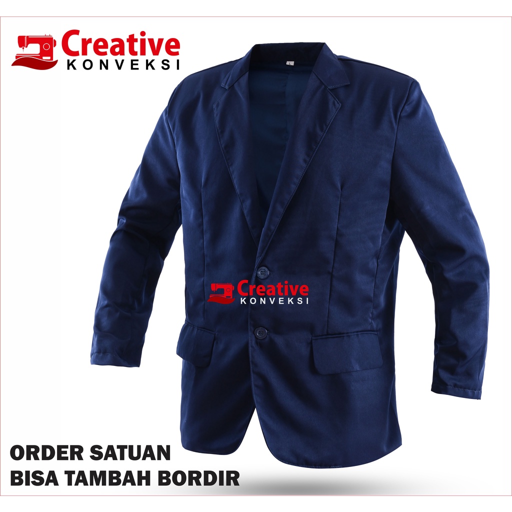 JAS ALMAMATER KAMPUS NAVY BIRU DONGKER  / jas osis / blazer pondok pesantren / jas komunitas /