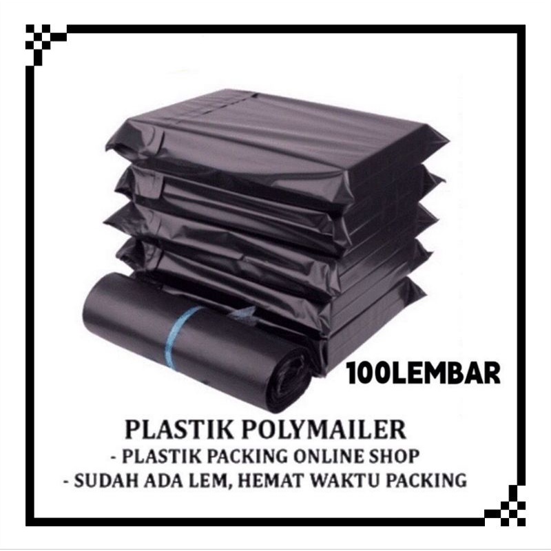 

Plastik Polymailer Hitam 17X30CM +PEREKAT LEM / Plastik Packing Ukuran 17x30
