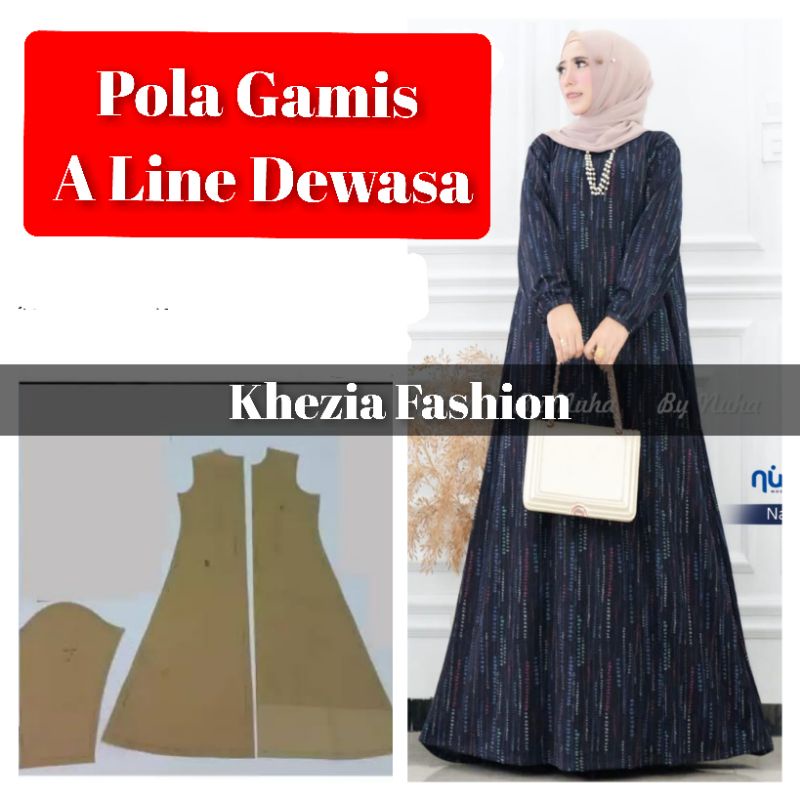 Pola Gamis A Line Dewasa (JUAL POLA BUKAN BAJU)