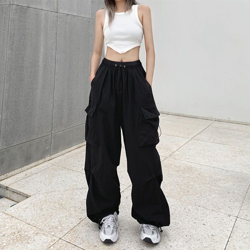 Pants Wanita Premium Highwaist Polos Casual Serut Oversize Celana
