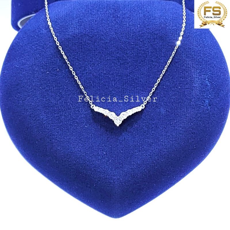 Kalung Perak Asli Silver Wanita 925 Lapis Emas Putih Asli Rantai Nori Polos Tipis Kalung Aurel Nagit
