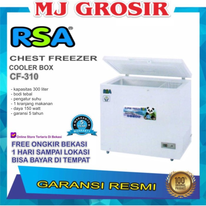 RSA CF 310 CHEST FREEZER BOX 300 L LEMARI PEMBEKU 300 LITER BY GEA ORIGINAL BEST QUALITY