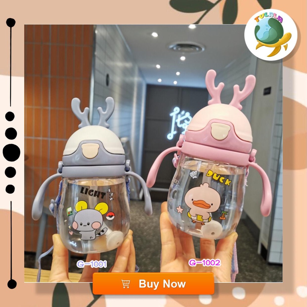 [TULALA SHOP]BOTOL JERAMI ANAK/Botol Kartun /Botol Minum Anak/Karakter Rabbit Bear Tutup Clip / Botol Minum Bayi Sedotan Lucu Anak / Import / Botol Minum Bayi Gelas Anak Balita Training Cup Baby Viral