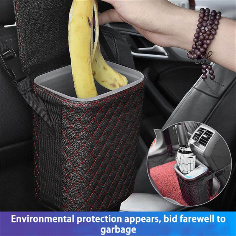 Cocok Untuk Ford Tempat Sampah Gantung Mobil Storage Bin Leather Square Waste Bin Interior Fitting