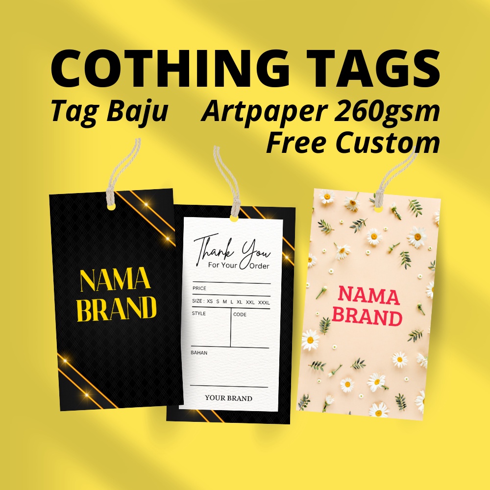 

HANGTAG BAJU / LABEL BAJU / TAG ( FREE CUSTOM ) | SUN PRINTING