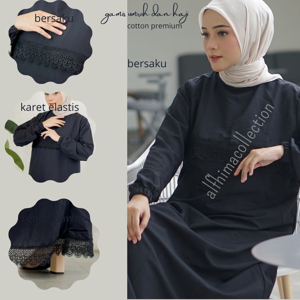 Gamis umroh/ Gamis Putih Modern / Gamis Putih Wanita /Gamis Polos Gamis haji/ Gamis Manasik Gamis cotton premium