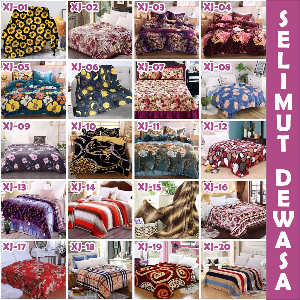 Selimut Bulu Motif Lembut Halus Dewasa Impor Murah Souvenir Premium