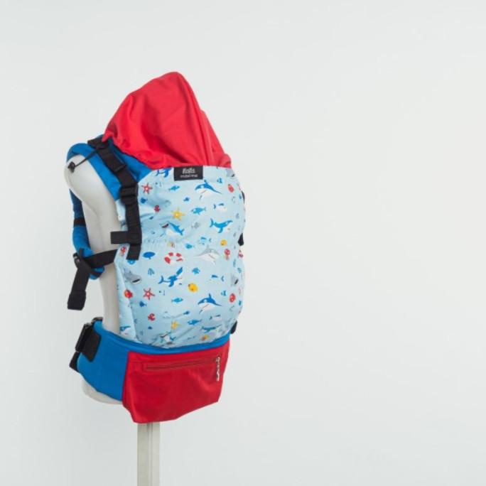 GENDONGAN BAYI NANA MAXIMA LIGHT BLUE RED BABY SHARK SSC ONE SIZE RGE465T