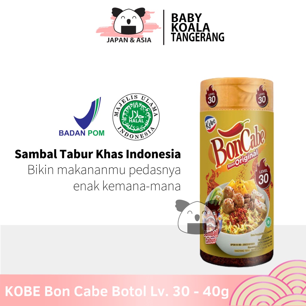 

KOBE BONCABE Level 30 Bon Cabe Botol 40 g Halal │ Lv. 30 Bubuk Cabai Pedasss.