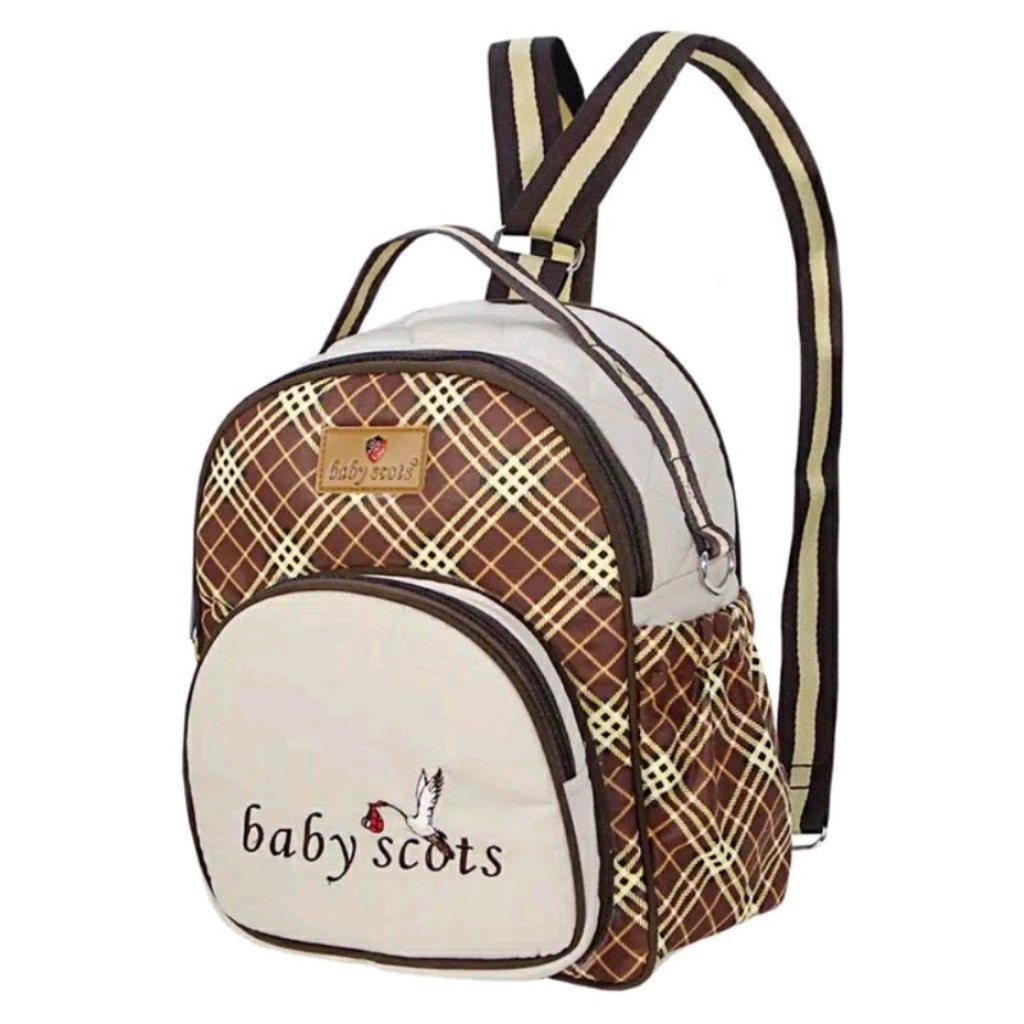 TAS PERALATAN BAYI / TAS RANSEL PERGI / TAS TRAVELLING BAYI / MEDIUM BACKPACK BAG 3 IN 1 BABY SCOTS / BST3201