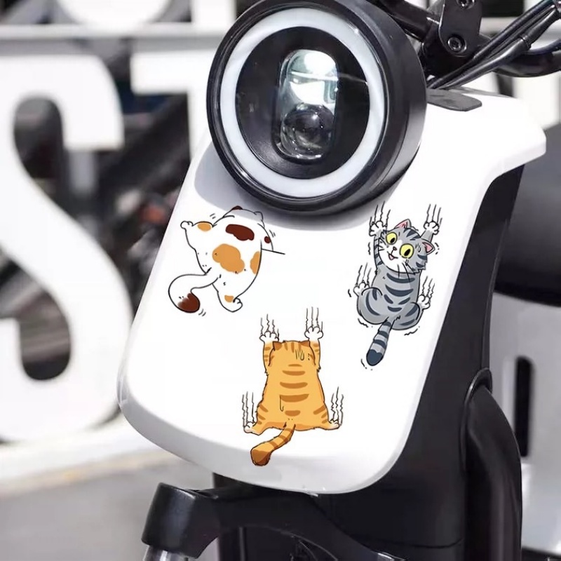 Tiga Kucing Panjat Hewan Styling Stiker Lucu Kucing Scratch Cover Mobil Decals Body Mobil Kreatif Decals Kartun Kucing Stiker Laptop Botol Air Mobil Dekorasi Bumper Decal