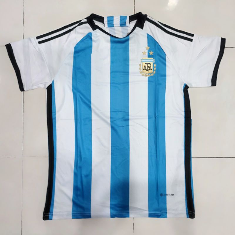 Jersey bola argentina home bintang 3 world cup 2022