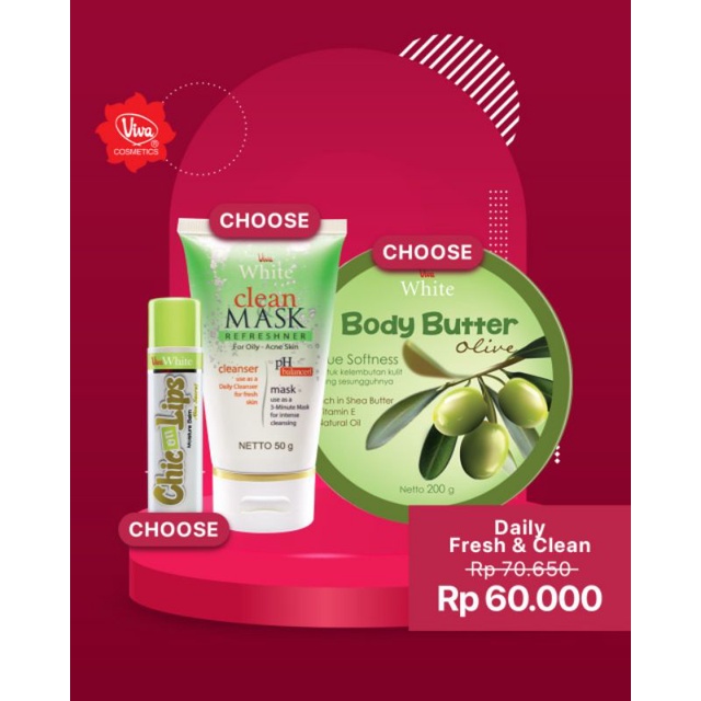 Paket 1 Chic On Lips1 Clean Mask1 Body Butter viva