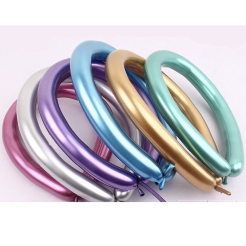 Balon Twist Panjang Latex Metalik/Chrome
