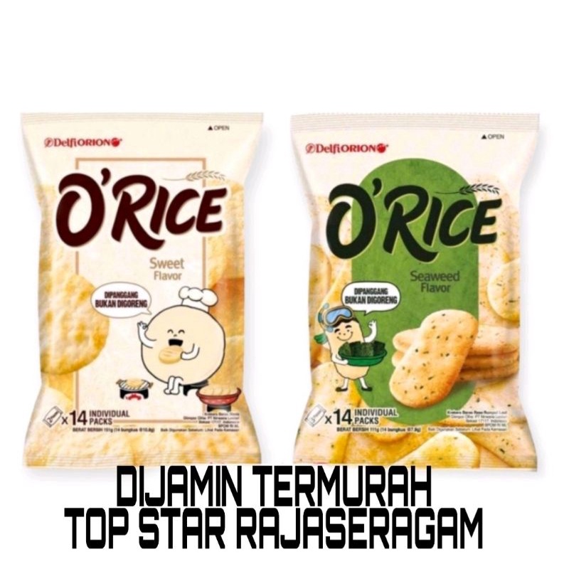 TERMURAH O Crackers Rice Delfi Orion Krekers Beras O'Rice Orice Seaweed O Rice