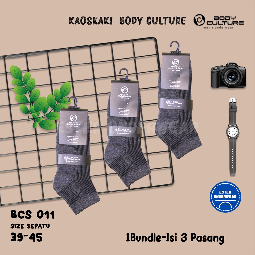 Kaos Kaki Ankle Sock Body Culture  BCS011 Bundle Isi 3 Pasang