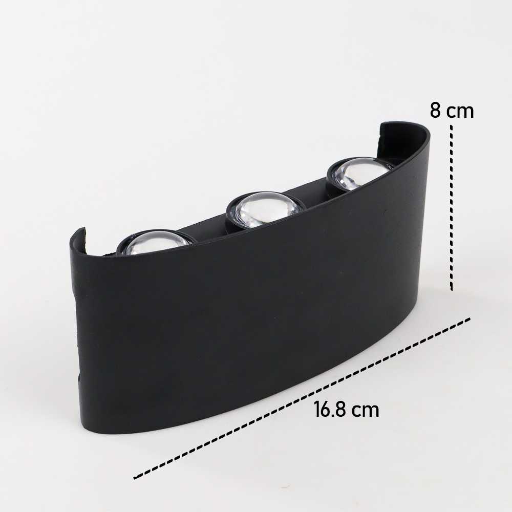 TaffLED Lampu Dinding Hias Outdoor Aluminium 6W 6 LED Warm White Lampu Kamar