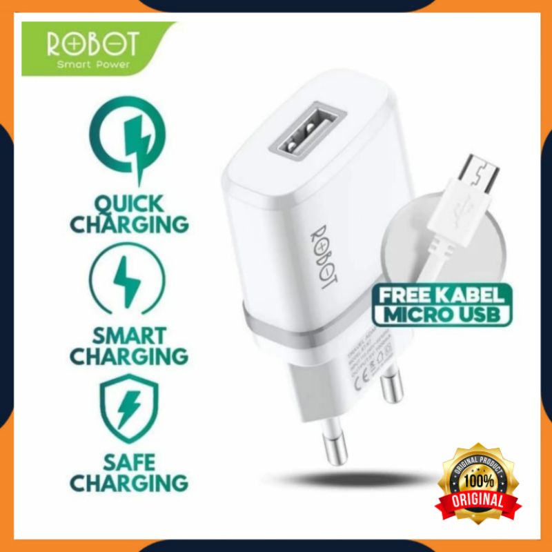 [COD] CHARGER ADAPTOR ROBOT RT-K7 5V/1A QUICK CHARGE / CARGER CASAN ROBOT RT K7 WITH MICRO USB CABLE