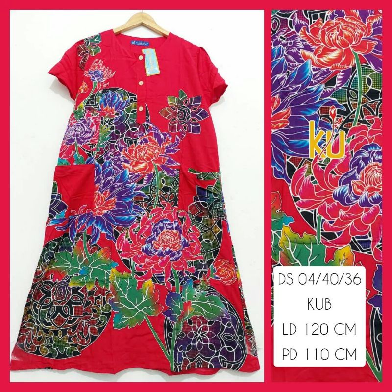 COD DS04/DS40/DS36 KUB | Daster Batik Kencana Ungu Asli Original Label Biru Uk. Jumbo LD 120 cm | Ba